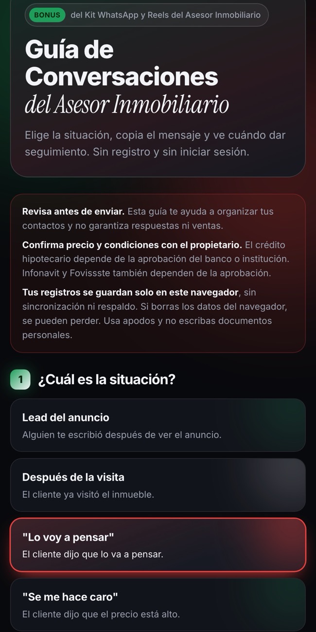 1. Elige la situación