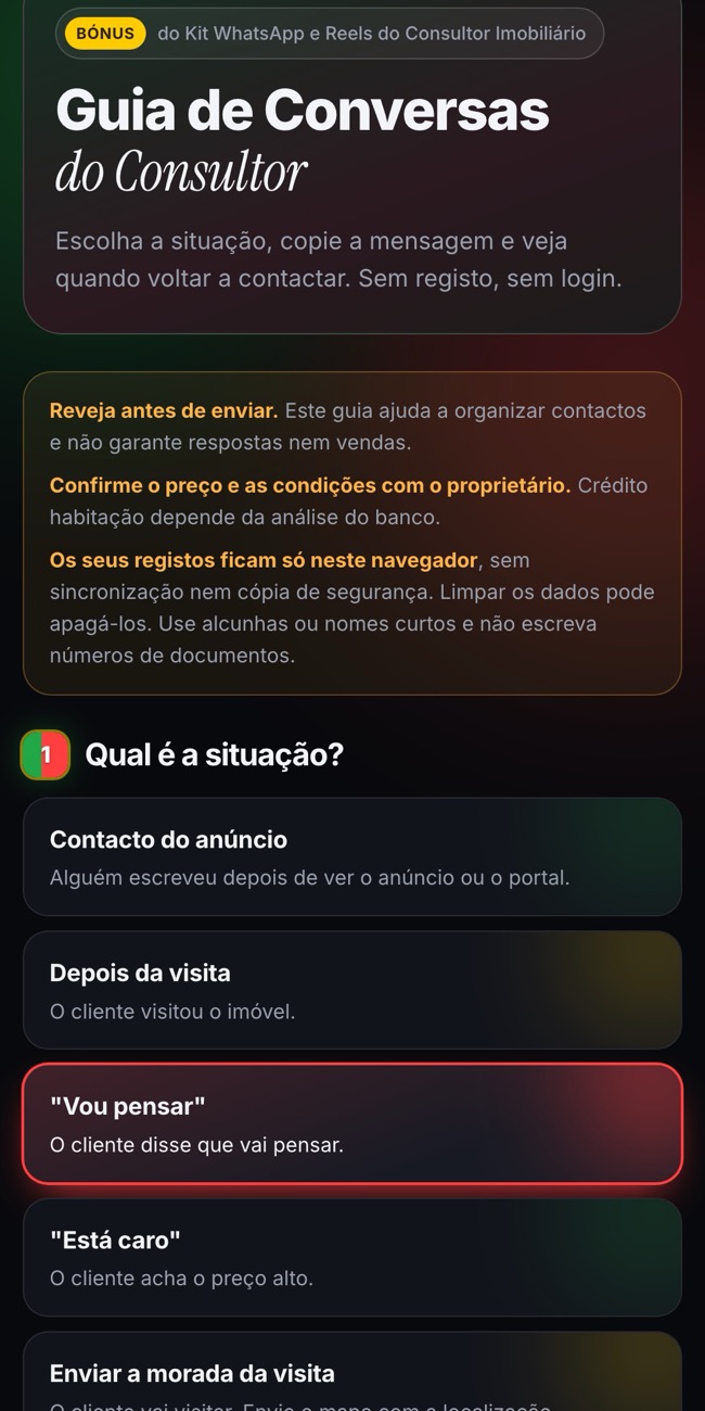 1. Escolha a situação