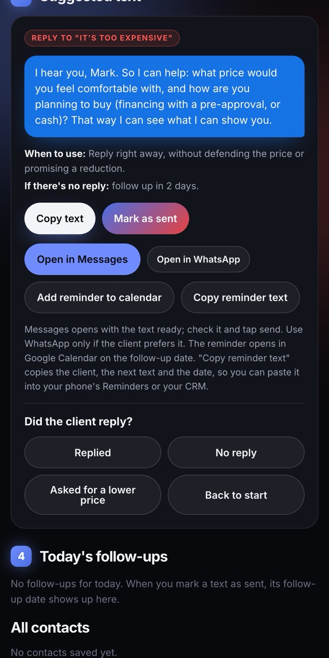 3. Copy or open in Messages
