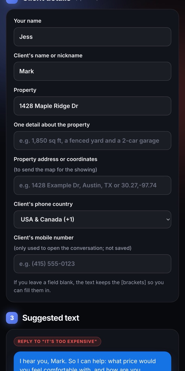 2. Add the name and the home